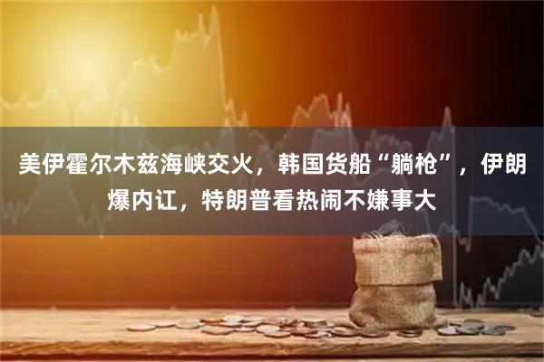 美伊霍尔木兹海峡交火，韩国货船“躺枪”，伊朗爆内讧，特朗普看热闹不嫌事大