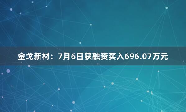 金戈新材：7月6日获融资买入696.07万元