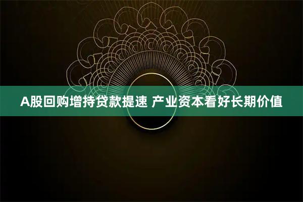A股回购增持贷款提速 产业资本看好长期价值